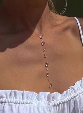 清晨珠项链锁骨链925银