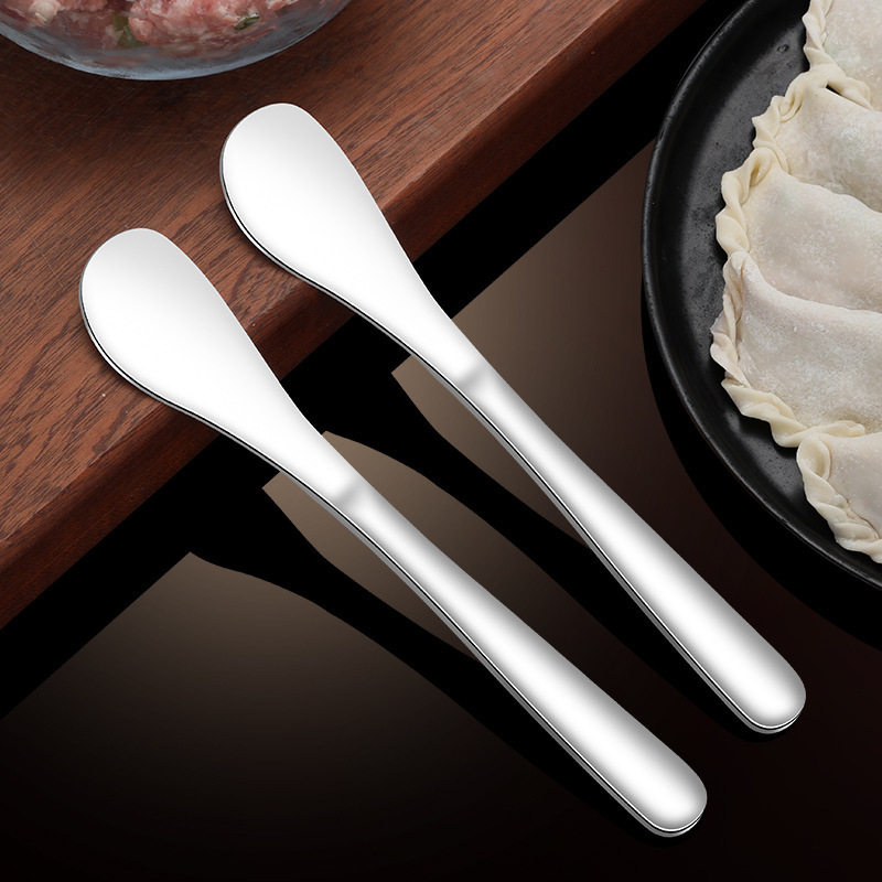 Stainless Steel Dumpling Spoon Dual-Purpose Filling Scooping and Mixing Tool, Household Dumpling and Wonton Spoon Tool