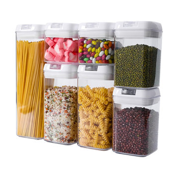 Kitchen Food Storage Jar Transparent Grain Plastic Square Milk Powder Sealed Jar Storage Box Grain Sealed Jar