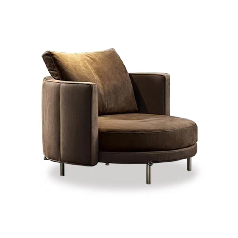 single-seat fabric sofa modern simple round home living room...