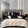 Washed Cotton Ice Silk Jacquard Four-Piece Set Simple Solid Color Bedding Quilt Cover Sheet Bedding Manufacturer Wholesale