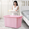 Thickened Plastic Storage Box with Wheels Clothes Storage Box Portable Quilt Oversized Toy Storage Box
