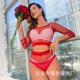 New Cross-border Platform Fun Net Up and Down Two Pieces suit Hollow Sexy Long Sleeve Mesh Sexy Super Elastic suit