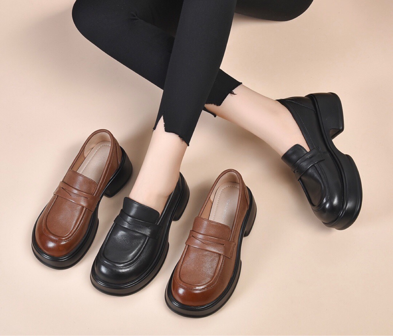 (Mới) Mã D6938 Giá 1390K: Giày Da Nữ Toopan Hàng Mùa Xuân Thu Đông Đế Cao Giày Dép Nữ Chất Liệu Da Bò G04 Sản Phẩm Mới, (Miễn Phí Vận Chuyển Toàn Quốc).
