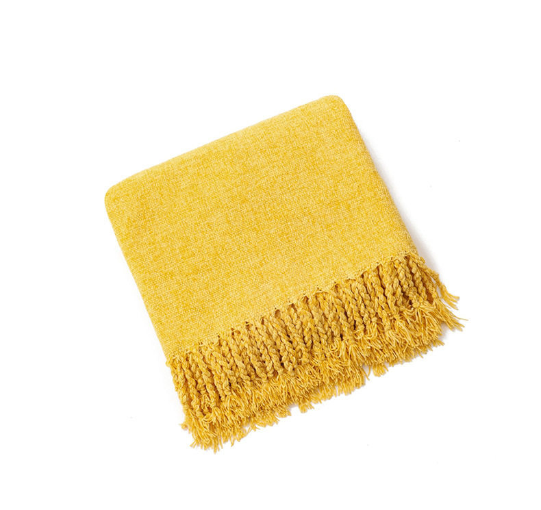 Solid Color Chenille Blanket Nordic Sofa Blanket Bed End Towel Knitted Blanket Hotel Blanket Air Conditioning Blanket Office