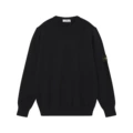 609 crew neck one-shoulder black top