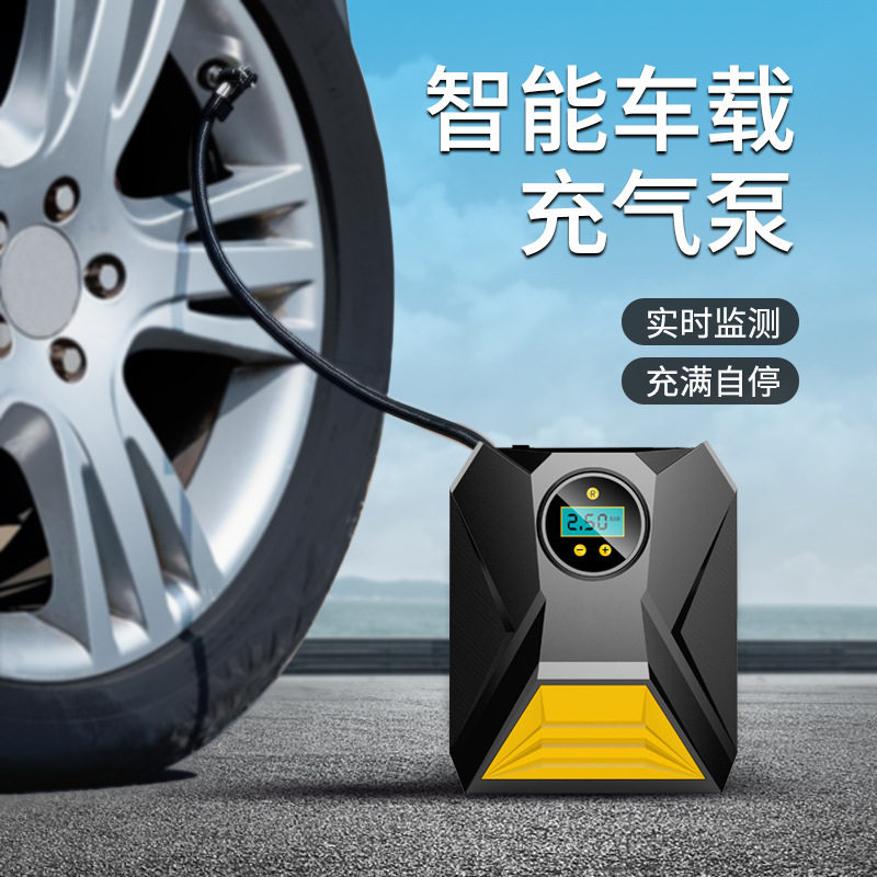 Car Digital Display Preset Tire Pressure Inflator Pump Tire Inflation Mini Portable Handheld Car Inflator Pump for Bicycle