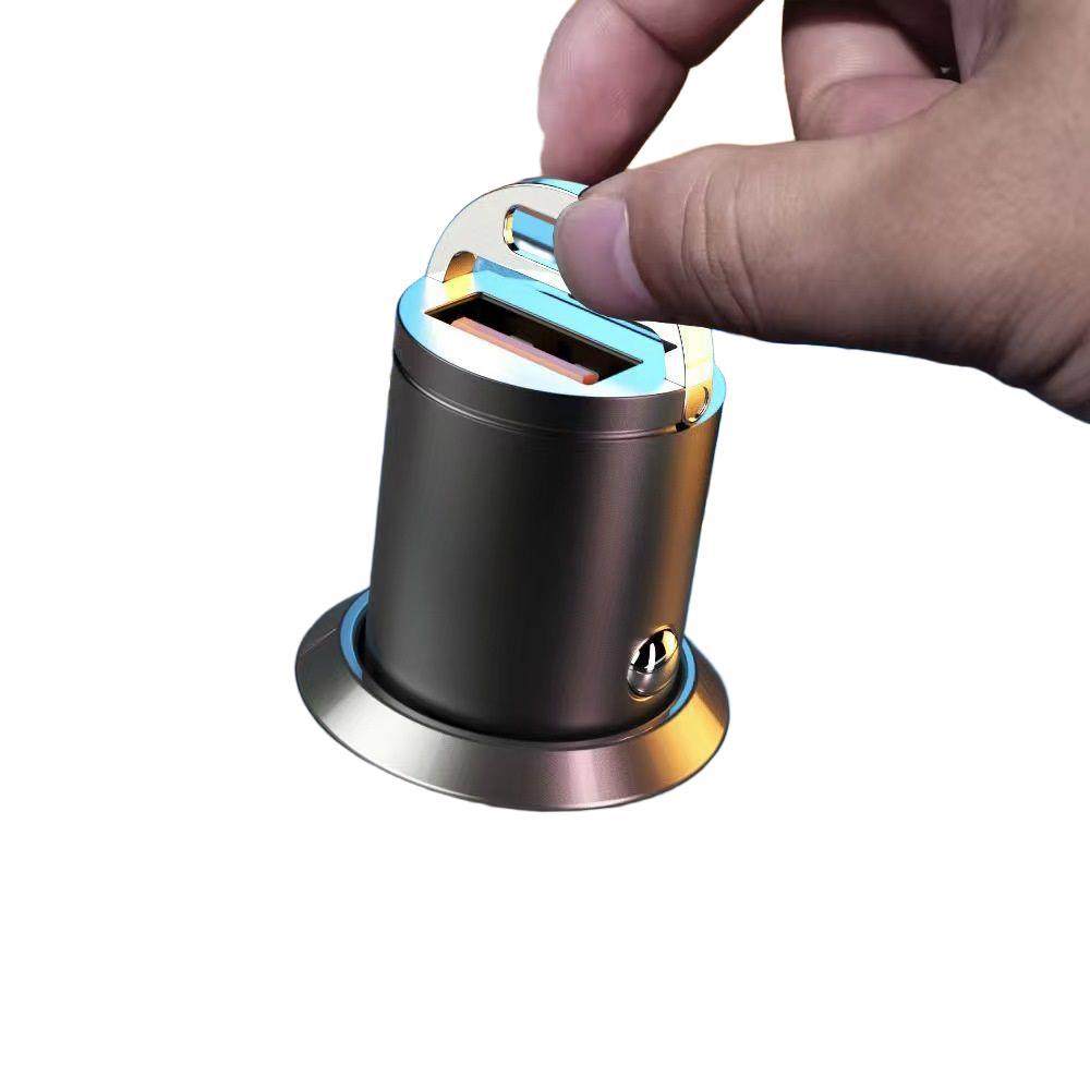 12V24V Universal Super Fast Charging Car Charger One to Two Cigarette Lighter Hidden Apple Mobile Phone Flash Charging