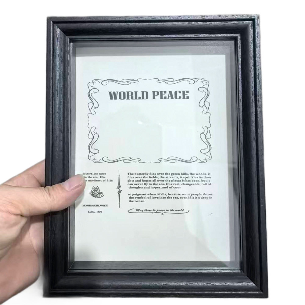 New Real Glass Hollow 2.2 Butterfly Specimen Photo Frame Creative Tabletop Decorative Picture Frame European Simple Style Ornament