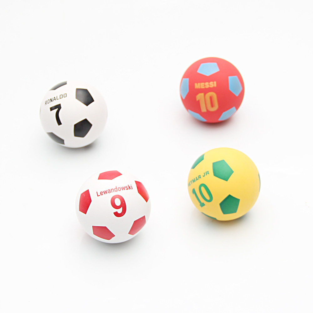 Elastic Ball World Cup Football Rubber Mini 6cm Bouncy Ball Bouncing Ball Toy Cross-Border Colorful Ball