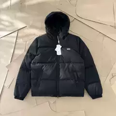 Cross-Border Lac Crocodile Logo Embroidery British Old Money Style Business Casual Hooded down Jacket Coat Bread Coat
