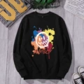 Sweatshirt black graffiti smiley face