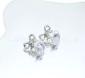 Purple orb bow earrings