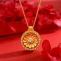 GF077-Lotus compass necklace