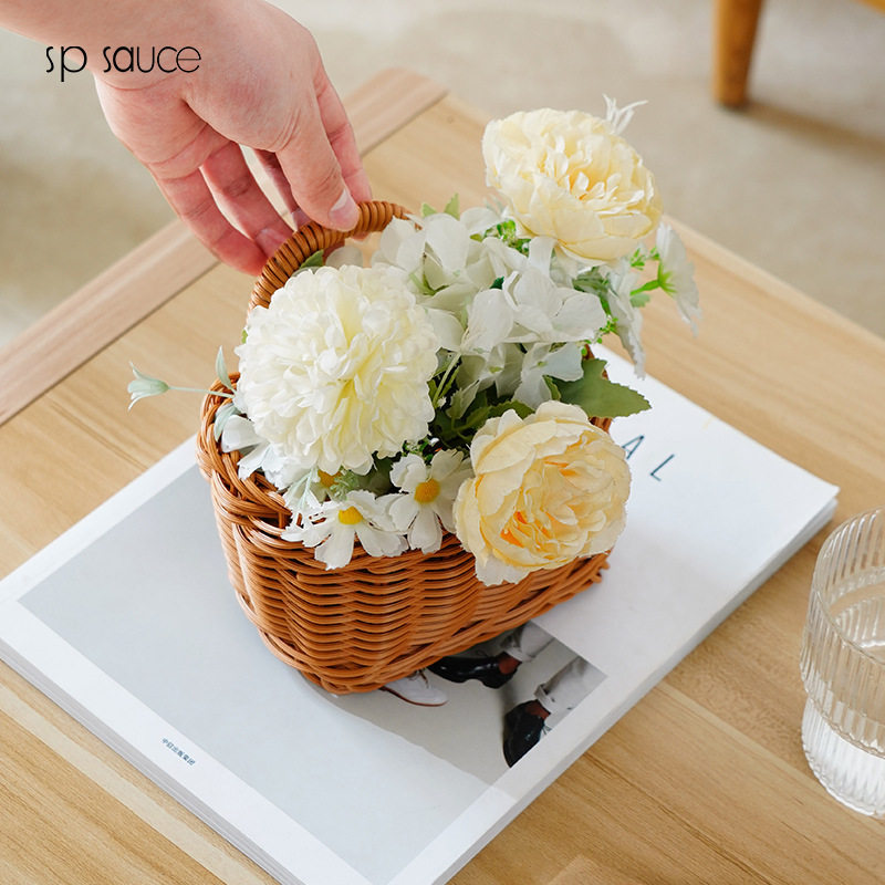 Ginger and Garlic Storage Basket Kitchen Small Hanging Basket Wall Storage Basket for Scallion Ginger and Garlic Hand-woven Basket