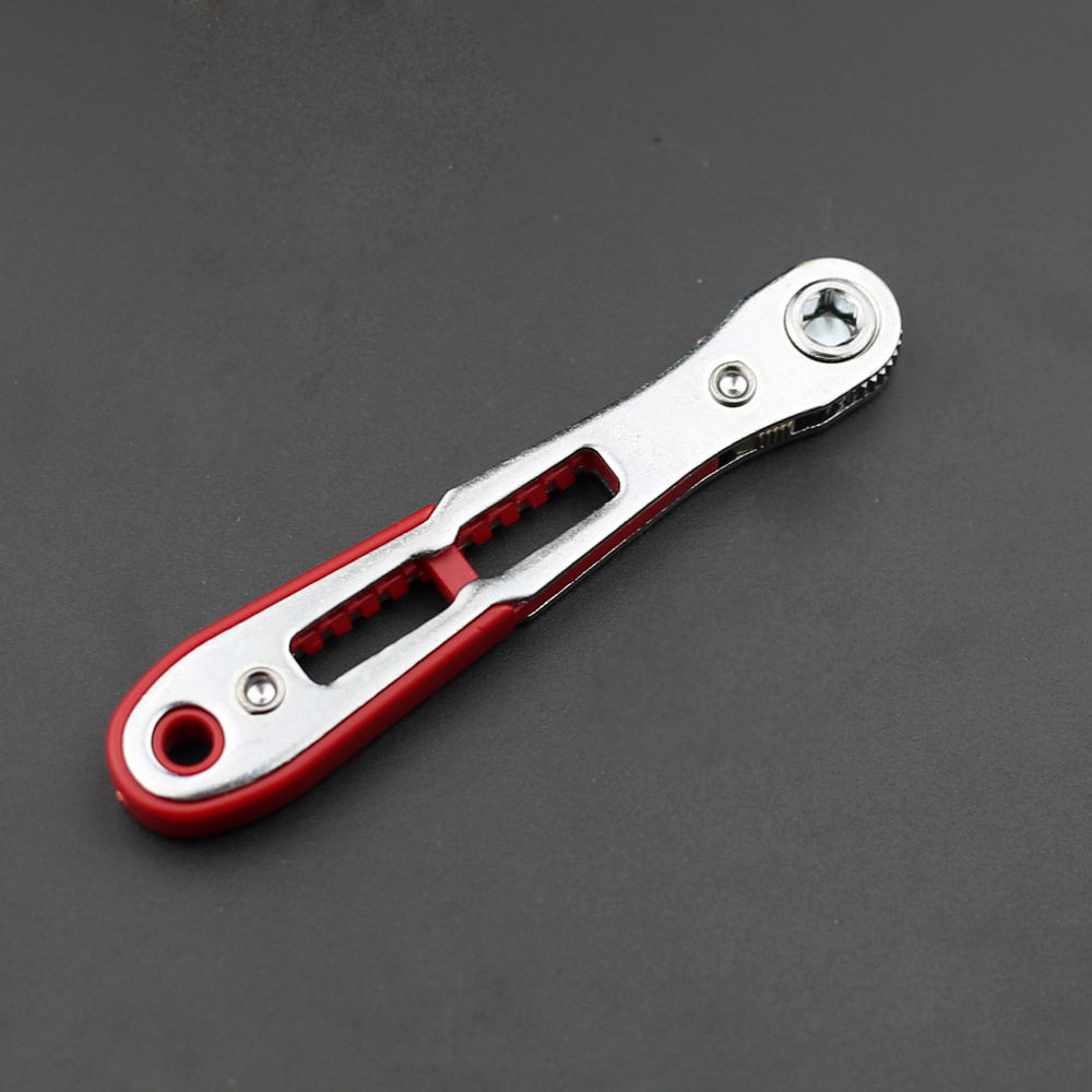 超薄平头双向棘轮螺丝刀套装弯头直角批头套筒工具狭窄用手动