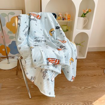 INS Cute Cartoon Blanket Flannel Blanket Student Dormitory Blanket Living Room Sofa Nap Air-conditioning Blanket Aircraft Blanket