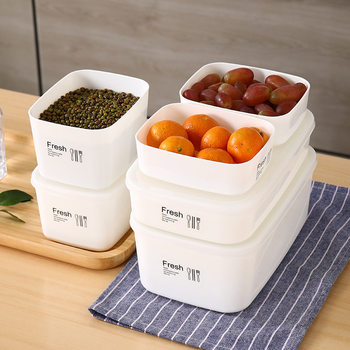 Refrigerator Fresh-keeping Box Vegetable Fruit Frozen Meat Sub-packing Storage Box Japanese-style Refrigerated Microwave Thickened Food-grade Fresh-keeping Box