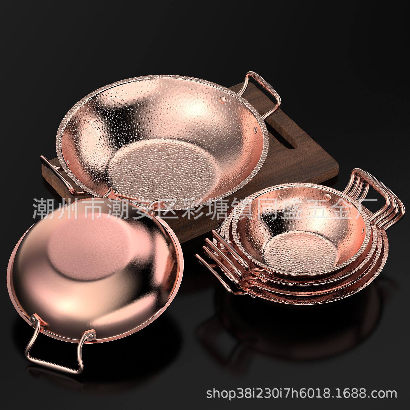 Commercial thickened stainless steel binaural dry pot lobster pot pot seafood soup pot small hot pot gas induction cooker universal