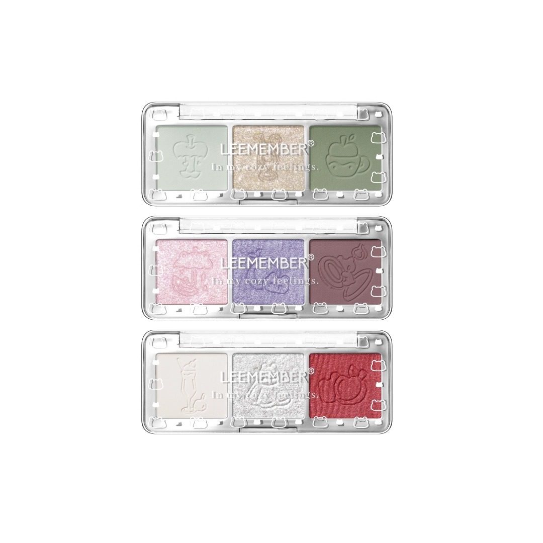 Leemember Fruit Punch Satin Three-Color Eyeshadow Simple and Beautiful Small Flower Pearlescent Matte Eyeshadow Palette