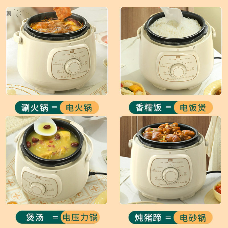 Liren G-51 Small Electric Pressure Cooker for Home Use, Fully Automatic High-Pressure Electric Stew Pot, Rice Cooker, Multi-Purpose Pot