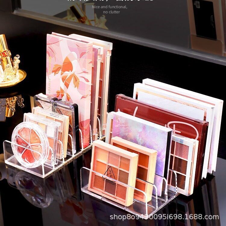 Eye Shadow Palette Storage Rack, Cosmetic Organizer, Transparent Powder Box, Dressing Table Compartment, Multi-Layer Makeup and Lipstick Storage