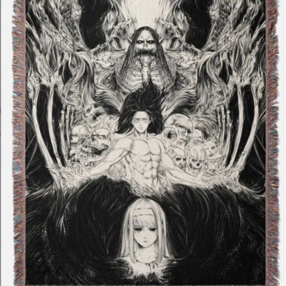 Customized Cartoon Animation Tapestry Cotton Thread Blanket Sofa Cover Blanket Outdoor Camping Blanket Moisture-Proof Picnic Mat Rv Car Tail Blanket