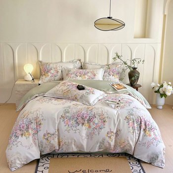 New Cotton Four-Piece Set 60-Count Satin Pure Cotton Long-Staple Cotton Fashionable Bedding Bed Sheetss Bed Sheetss Quilt Cover Wholesale