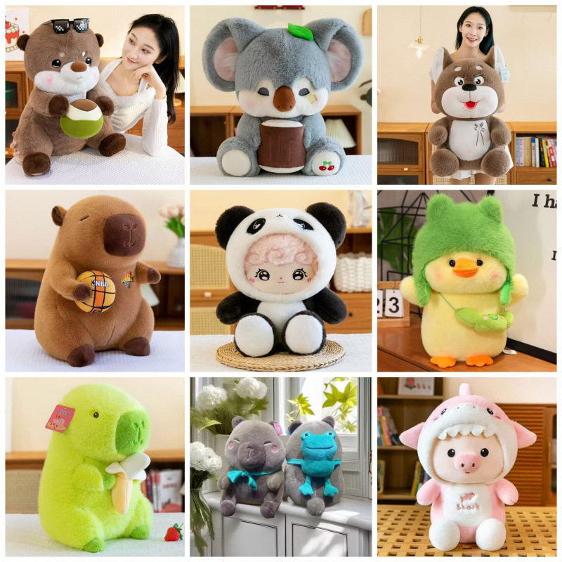 New Cross-Border Various Cartoon Products 15inch Plush Toys Transformed into Dolls, Toys, Pillows, Children's Dolls