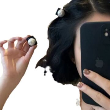 简约黑色发夹女公主头小抓夹复古珍珠夹子高颜值刘海侧边发卡头饰