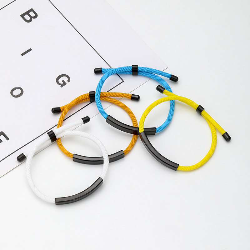 Bracelet Cross Border Engraving Printing Material Stainless Steel Bracelet Holiday Gift Advertising Small Gift Titanium Steel Woven Bracelet