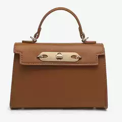 2026 Spring/Summer Lychee Pattern Kelly Bag Chain Bag Flap Small Square Bag Commuter Mini Bag Handbag Women's Crossbody Bag