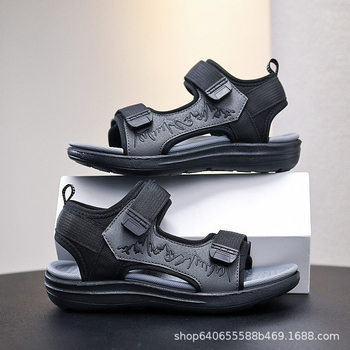 Cross-Border Spot Wholesale Boys' Open-Toe Sandals New Fashion Korean Style Casual Soft-Soled Breathable Children's Beach Sandals