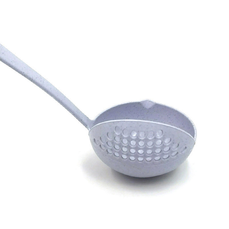 Wheat Straw Two-In-One Long-Handled Plastic Colander Filter Creative Tableware Hot Pot Scoop Household Kitchen Spoon