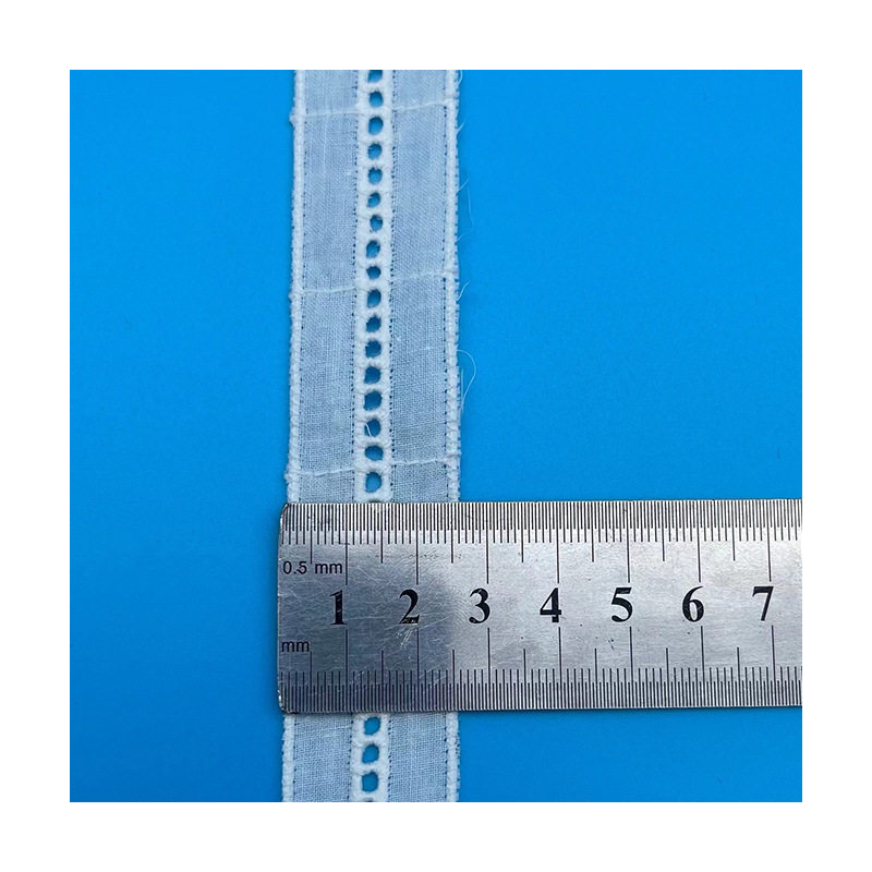 Staircase Cotton Lace 3cm Small Striped Cotton Embroidery Lace Square Hollow Embroidery Lace Accessories in Stock