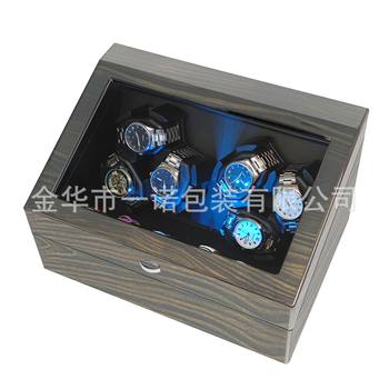 in stock gold sandalwood grain wood high-gloss paint 6 6 epitope automatic mechanical watch shaker electric watch box home