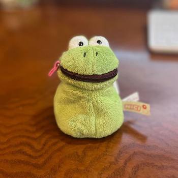 Little Red Book's Same Plush Frog Coin Purse Creative Cute Portable Headphone Bag Cosmetics Bag Pendant