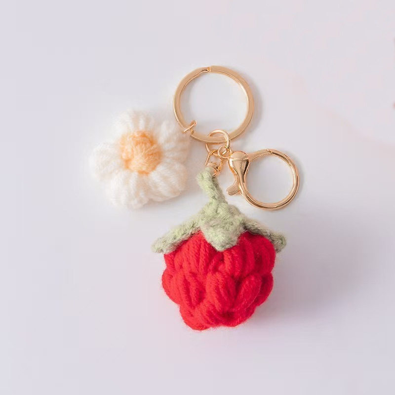 Hand-woven persimmon key chain bag pendant plush cute one-shot key gift pendant