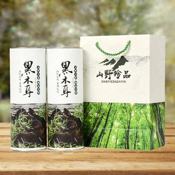 Mushroom packaging box gift box black fungus packaging gift box hazelnut barrel pine nut box mountain treasure barrel wholesale