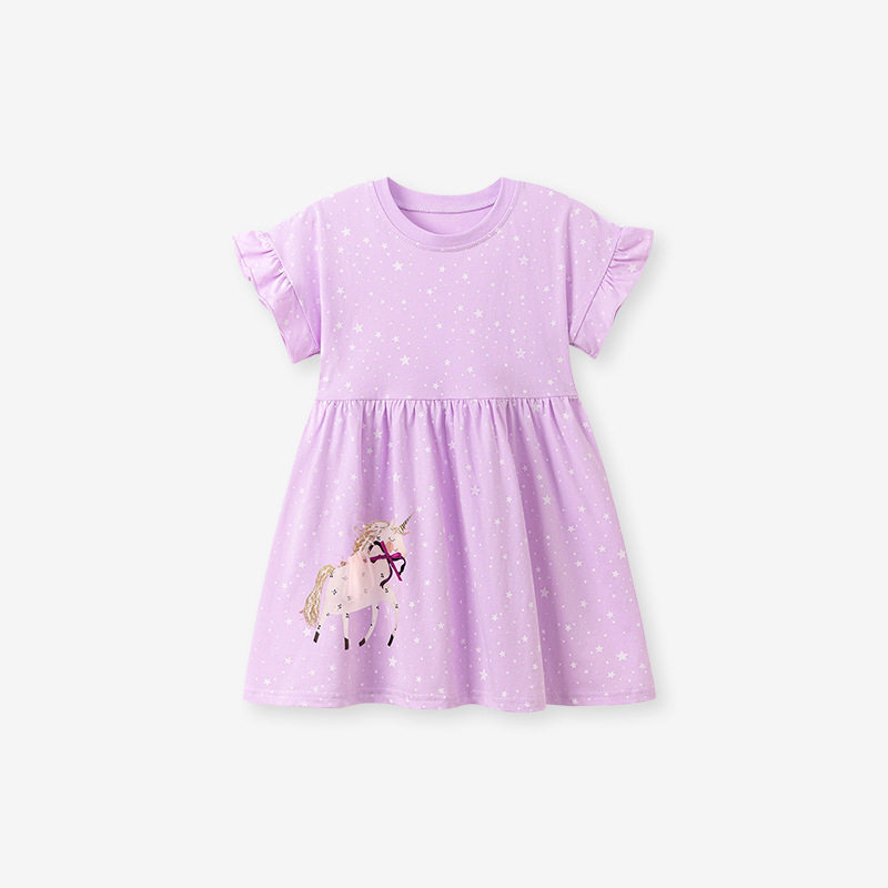 New Girls' Dress, Summer Short-sleeve Kids' Skirt, Cute Girls' Princess Dress