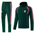 26 real madrid dark green hooded windbreaker suit