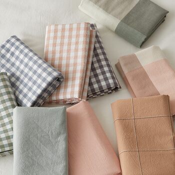 T03 Japanese Style Unprinted Washed Cotton Pillowcase Good Cotton Simple Plaid Pillowcase Solid Color Single Pillowcase Pair