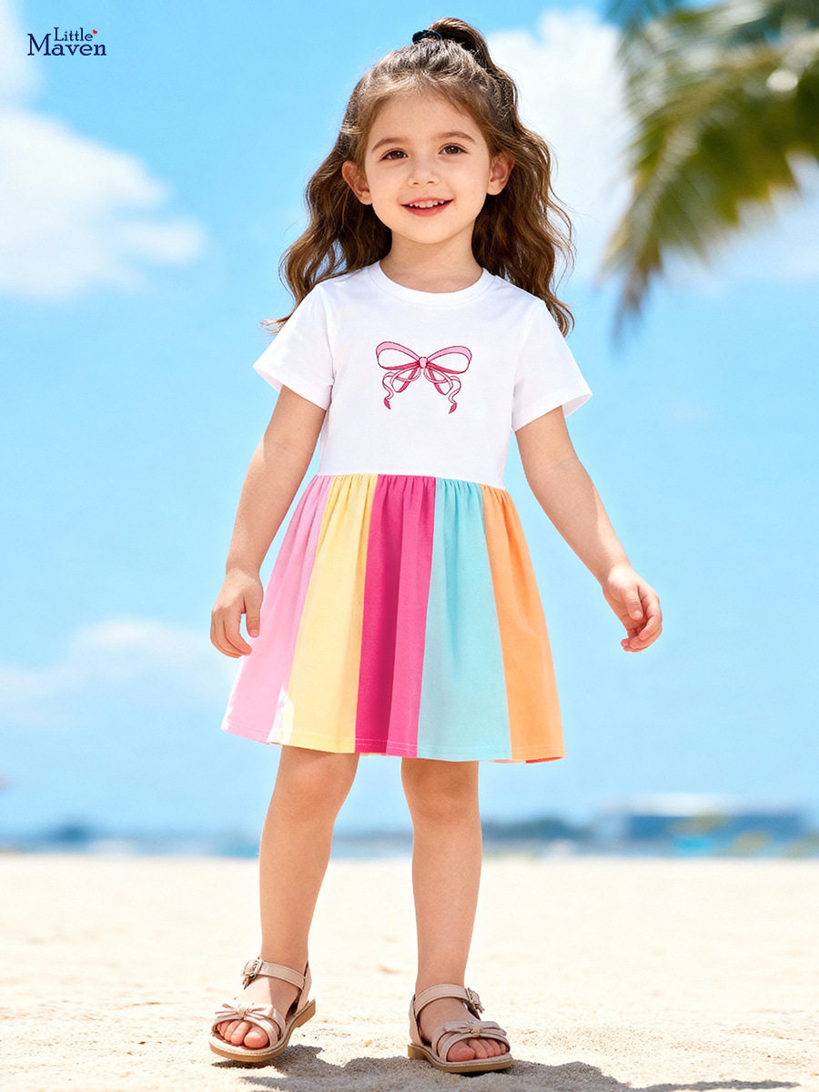 Kids' Dress Wholesale, Summer Short-sleeve Girls' Dress, [Style] Cute Kids' Skirt