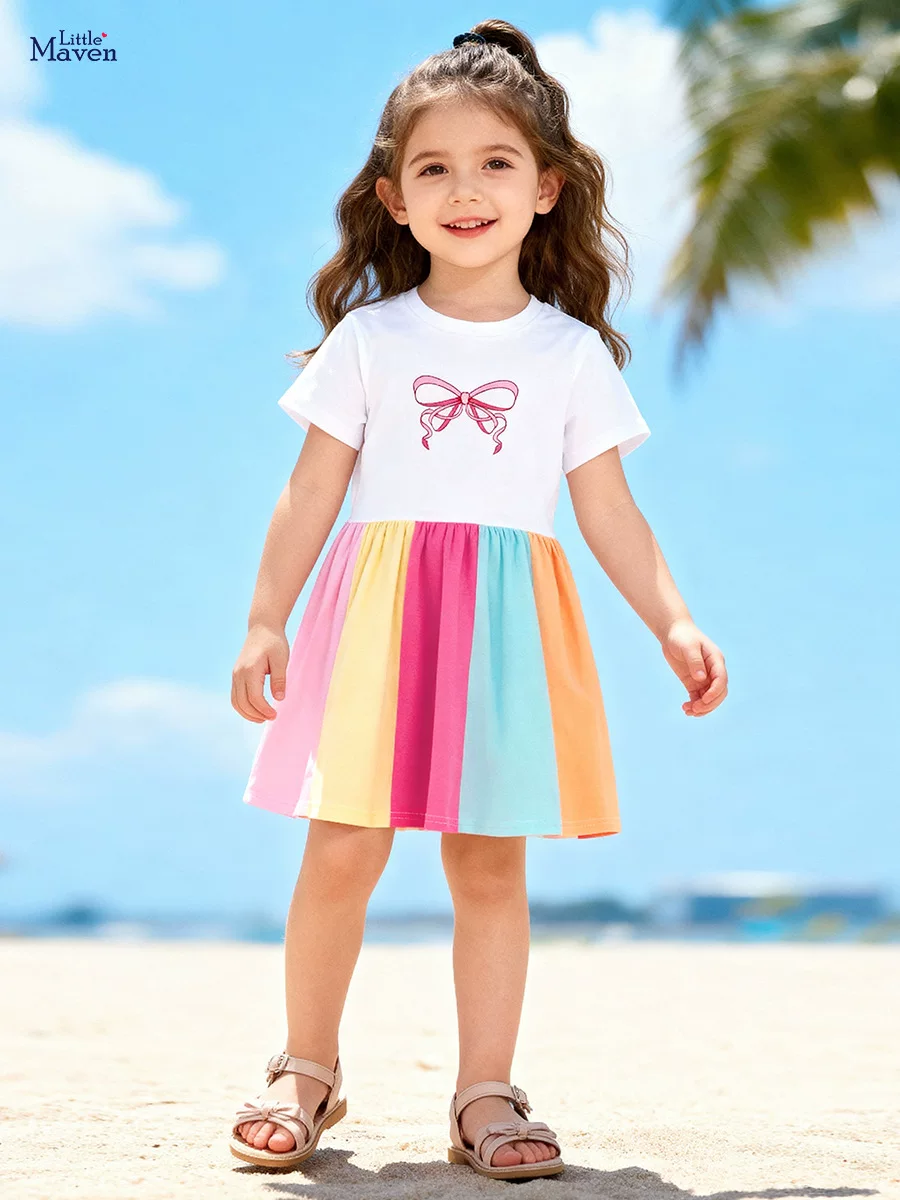 Kids' Dress Wholesale, Summer Short-sleeve Girls' Dress, [Style] Cute Kids' Skirt