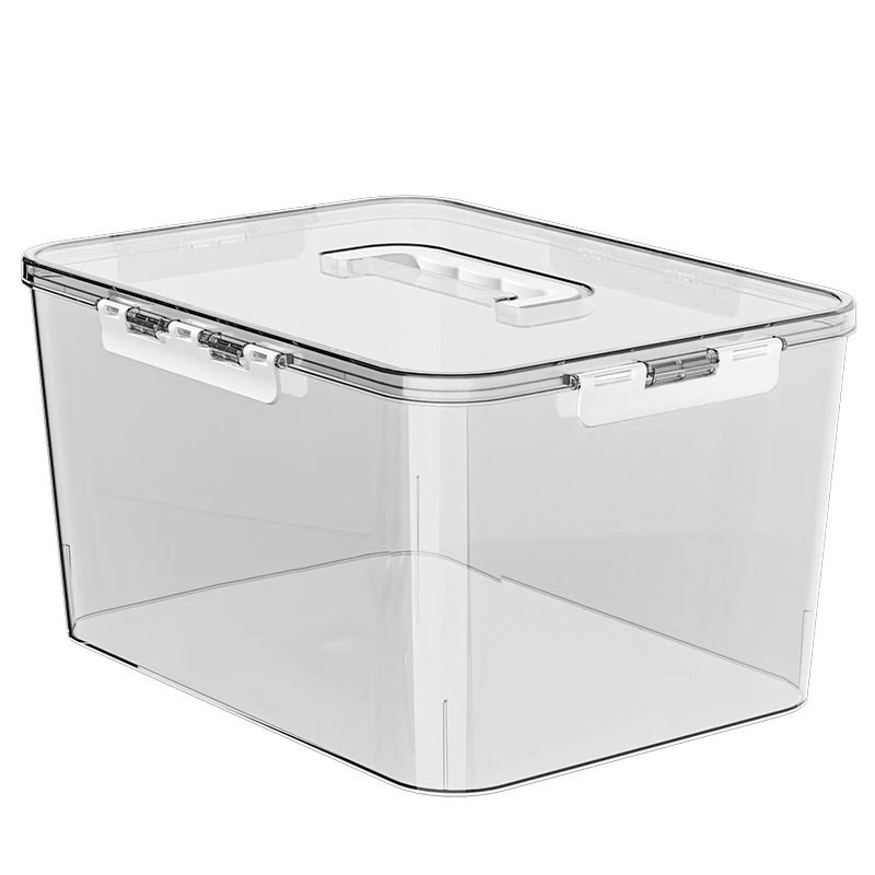 Transparent Portable Storage Box Household Snacks Books Toys Cosmetics Acrylic Storage Box Large Capacity Organizing Box