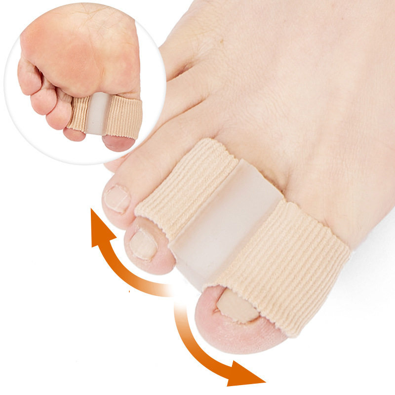 Cross-Border New Gel Fiber Toe Correction Big Toe Valgus Toe Separator Double Hole Toe Orthosis Nylon
