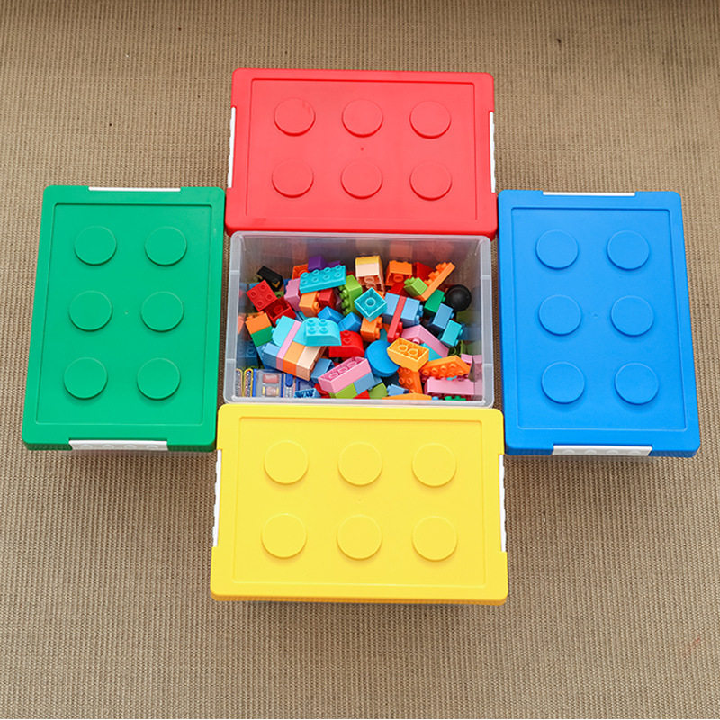 Direct Supply wholesale large kindergarten toy storage box children's building blocks Lego storage box transparent storage box with lid
