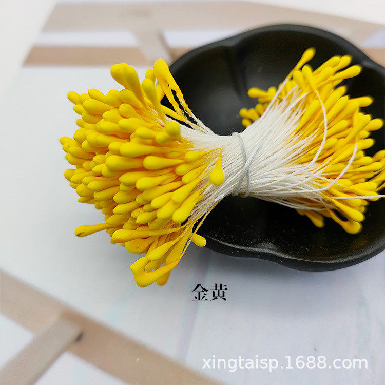 批发韩版手工DIY头饰发饰高仿真花蕊材料2mm哑光圆火柴头花心花蕊