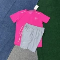 Crystal short sleeve pink+d218 gray