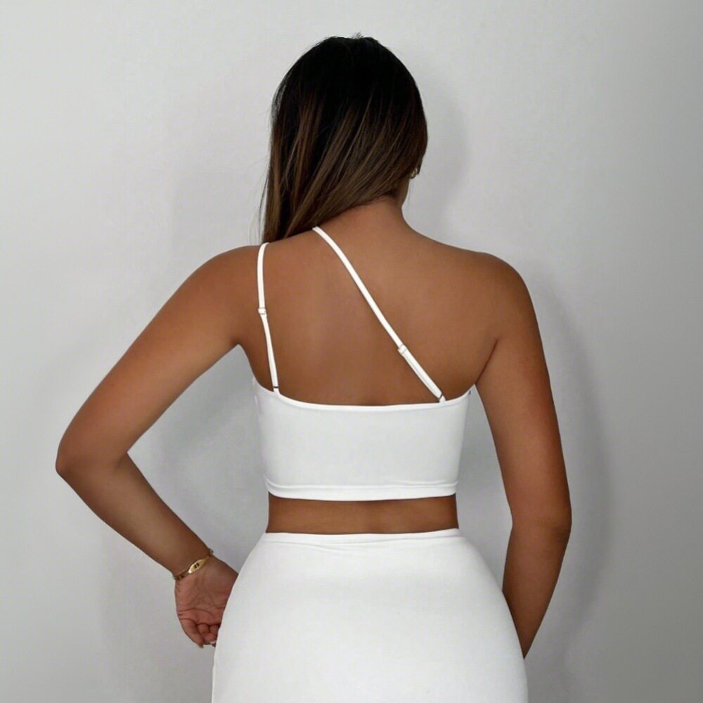 Womens Sexy Asymmetrical One Shoulder Crop Top Spring Summer Collection Trendy Design Comfortable Fabric Wholesale